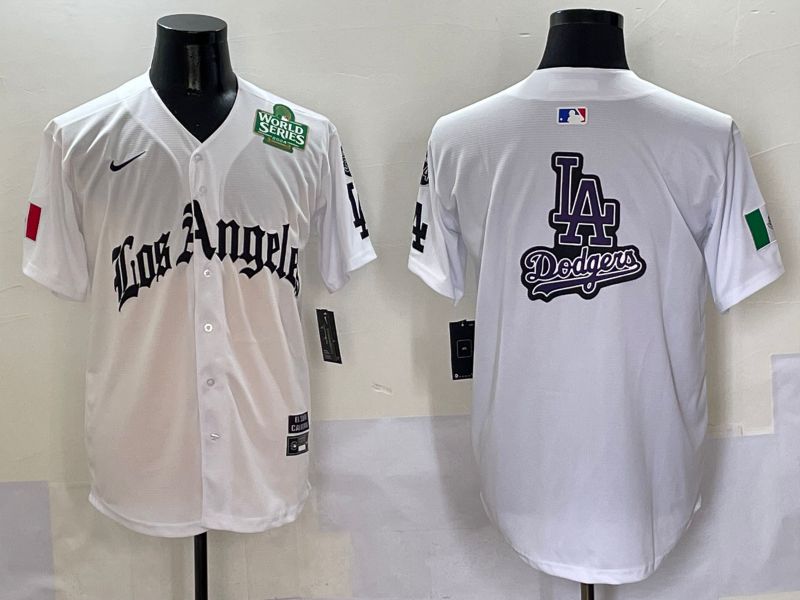 Men Los Angeles Dodgers Blank White Five generations Joint Name 2025 Nike MLB Jersey style 25->los angeles dodgers->MLB Jersey